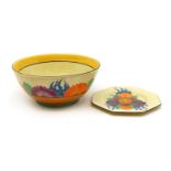 A Clarice Cliff 'Gayday' Havre-shaped bowl,
