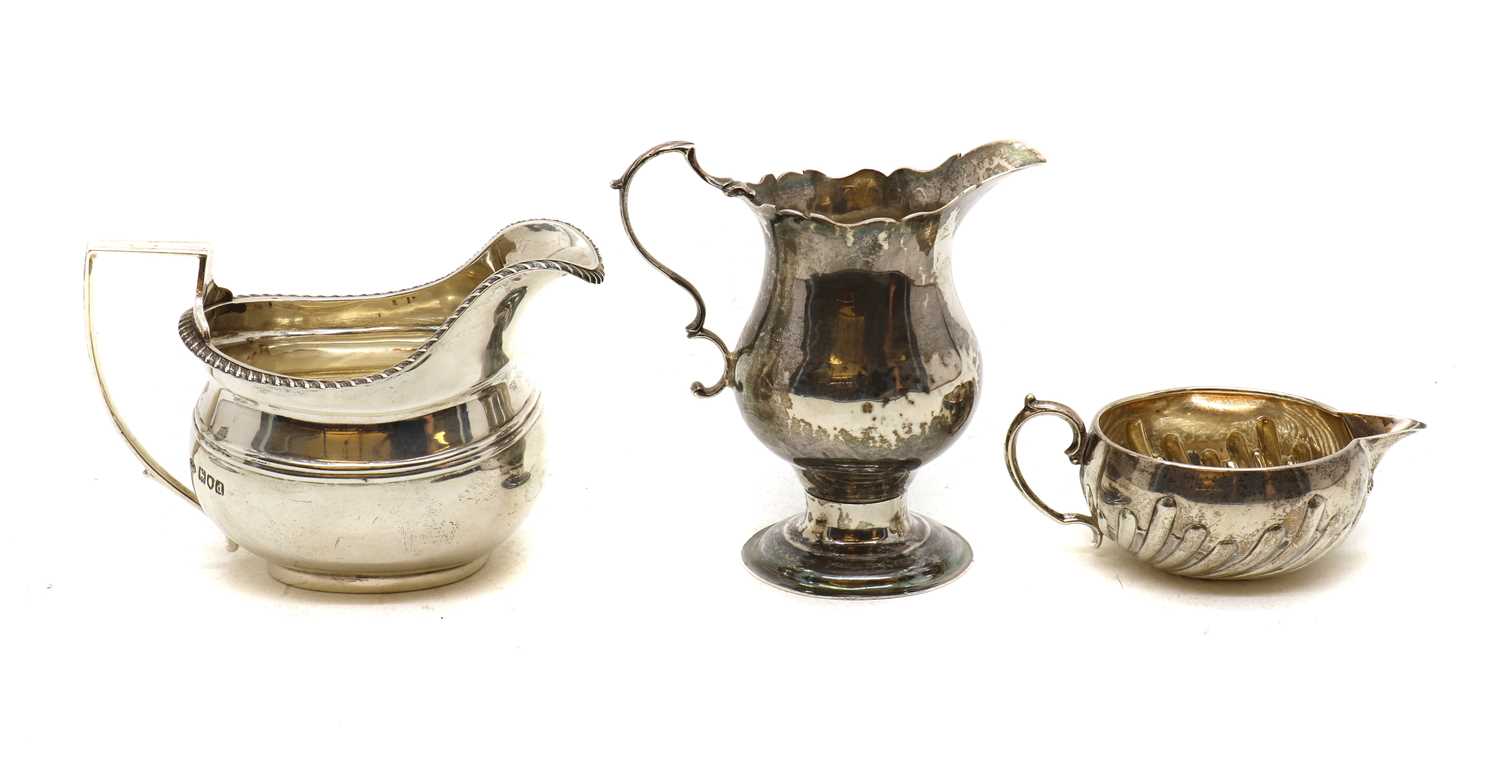 A silver cream jug, - Image 2 of 3