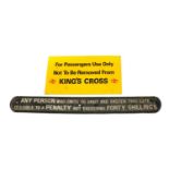 A double sided King's Cross aluminium sign,