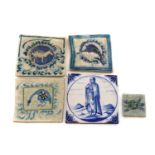 A group of pottery tiles,