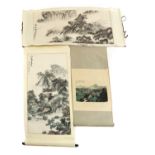 A group of three Chinese hanging scrolls of prints,