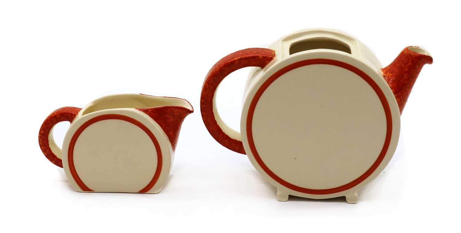 A Clarice Cliff 'Eight O'Clock' Bon Jour teapot, - Image 2 of 3