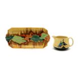 A Clarice Cliff 'Acorn' pattern tray,