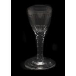 An 18th century wine glass