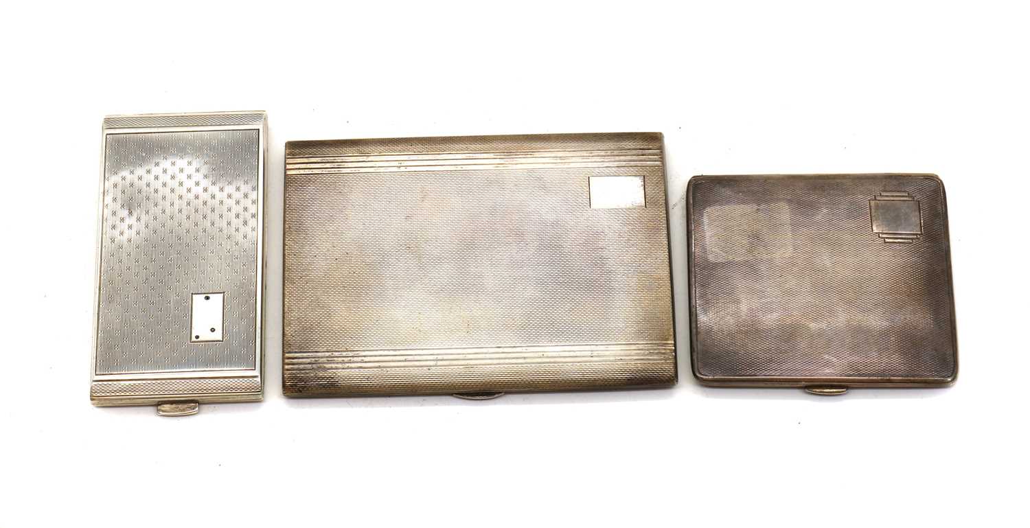 A silver cigarette case