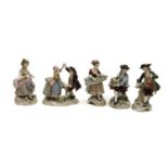 A group of Sitzendorf porcelain figures