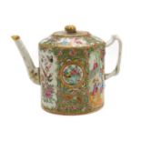A Chinese Canton enamelled famille rose teapot and cover,