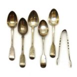 A collection of silver items,