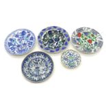 A collection of Iznik style pottery wall plates,