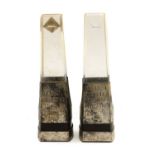 A pair of silver-mounted lucite trophies,