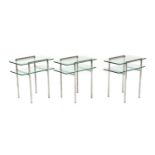 A set of three Bauhaus style side tables,