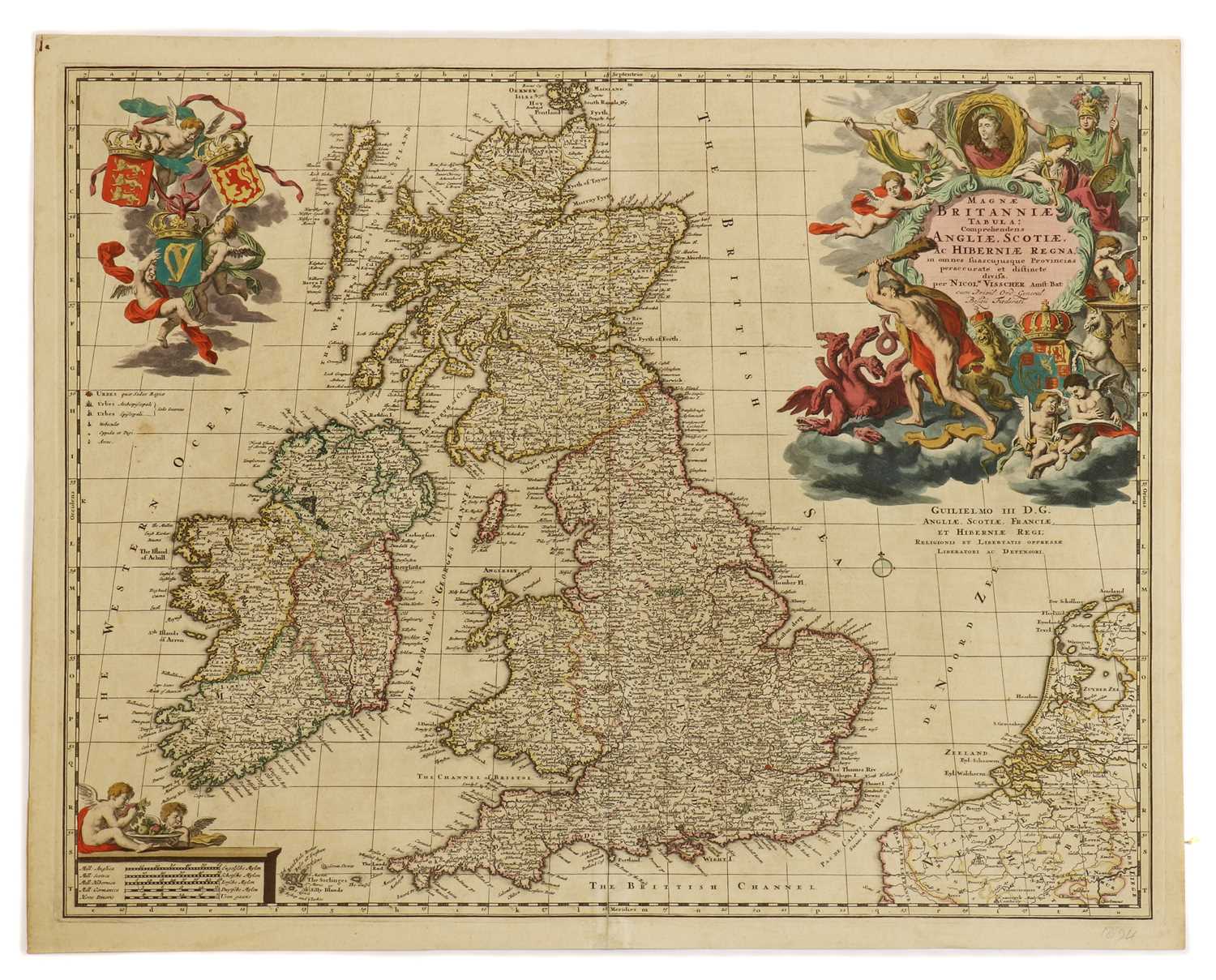 MAP- Visscher, Nicol: MAGNAE BRITANNIAE TABULA".