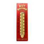 A Nut Brown Tabacco aluminium thermometer sign,