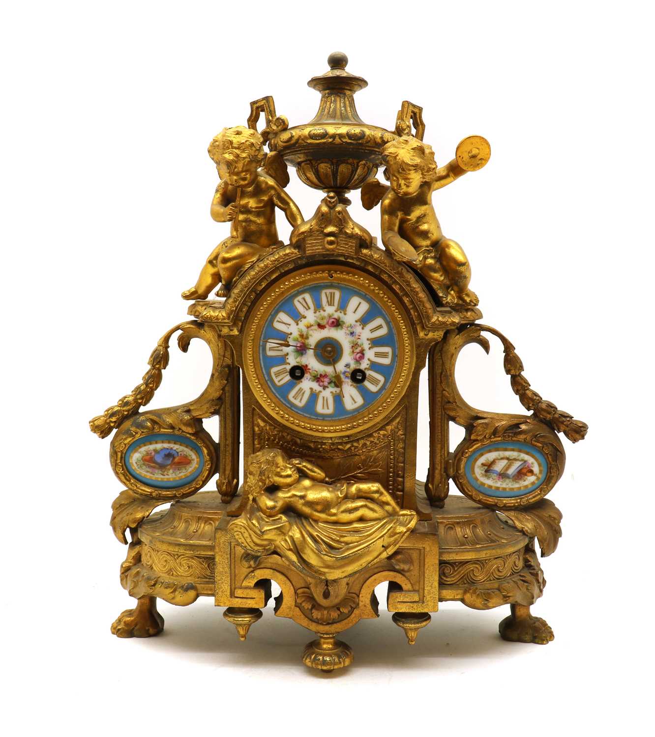 A Louis XVI style mantle clock