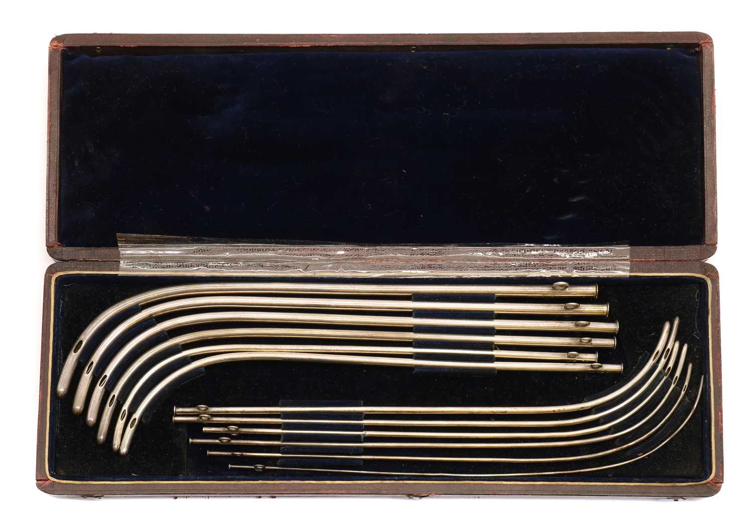 A pair of Victorian silver catheters,