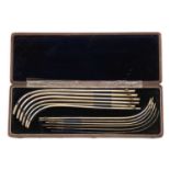 A pair of Victorian silver catheters,