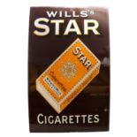 A Will's Star Cigarettes enamel advertising sign,