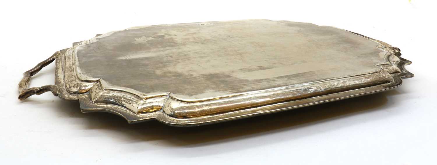 A silver twin handled tray, - Image 2 of 3