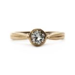 A 9ct gold single stone diamond ring,