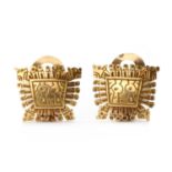 A pair of gold Pre-Colombian style earrings,