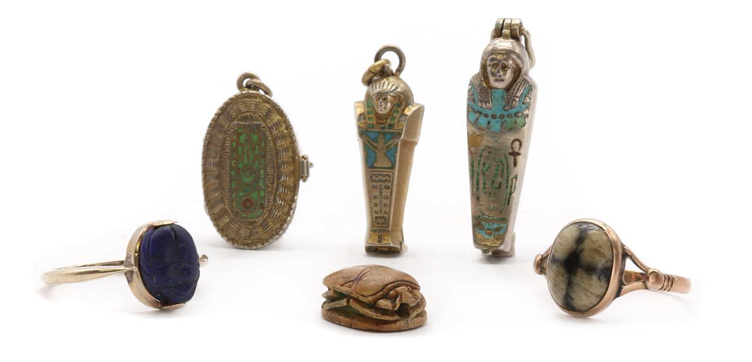 A collection of Egyptian revival jewellery,