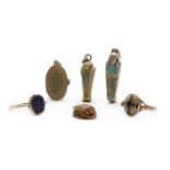 A collection of Egyptian revival jewellery,