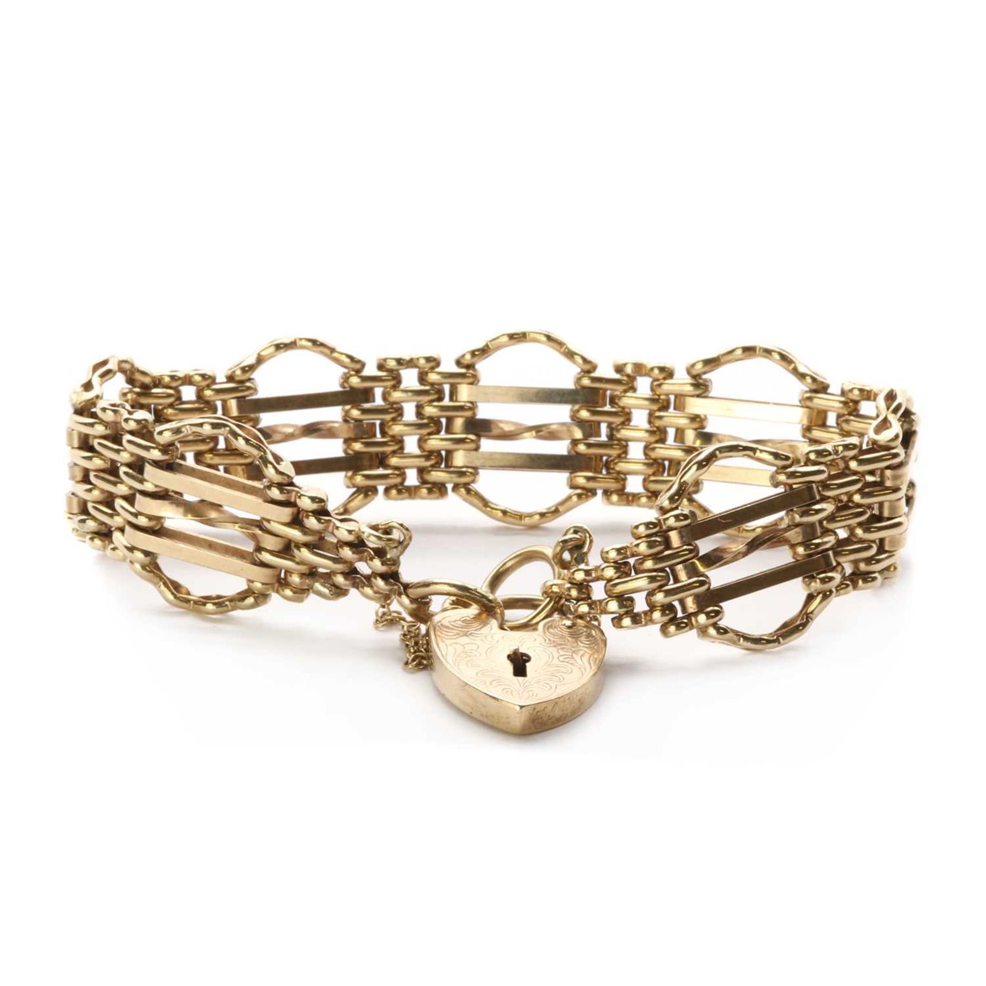 A 9ct gold gate bracelet,