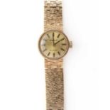 A ladies' 9ct gold Tissot 'Stylist' mechanical bracelet watch,