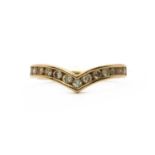 A 14ct gold diamond half eternity ring,