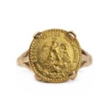 A gold coin ring,