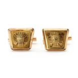 A pair of gold Pre-Colombian style cufflinks,