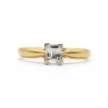 An 18ct gold single stone diamond ring,