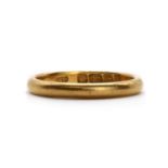 A 22ct gold 'D' section wedding ring,