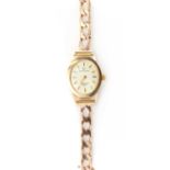 A ladies' 9ct gold Sovereign quartz bracelet watch,