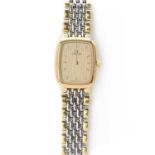 A ladies' bi-colour Omega 'De Ville' quartz bracelet watch,