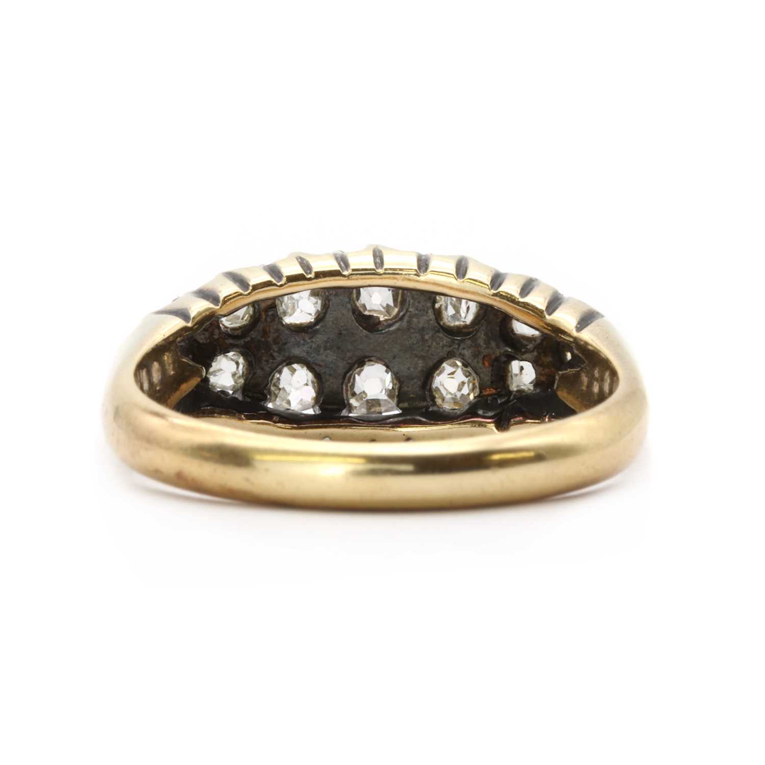 A gold boat shaped diamond ring, - Image 3 of 3