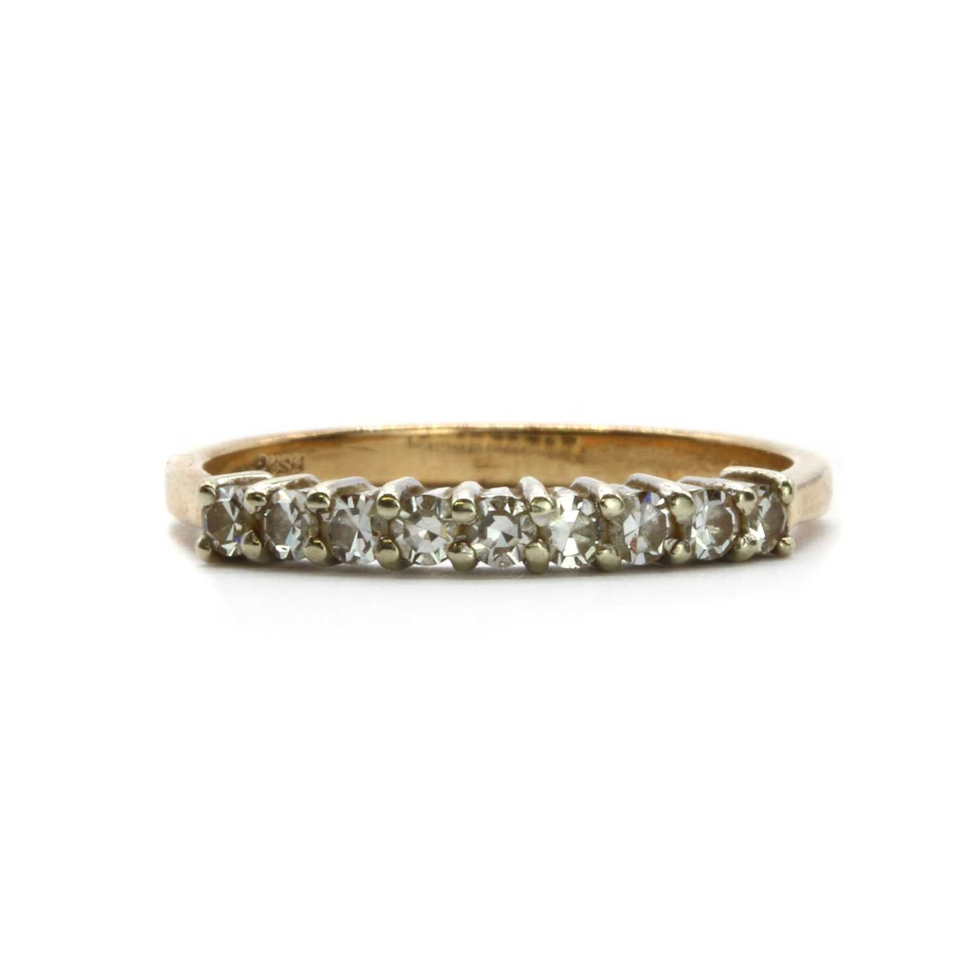 A 9ct gold diamond half eternity ring,