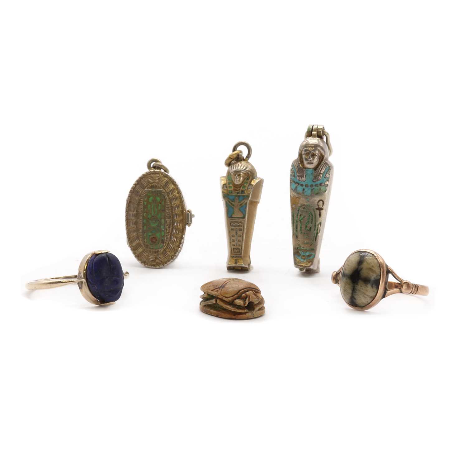 A collection of Egyptian revival jewellery, - Image 2 of 3