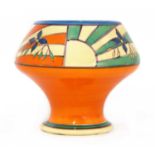 A Clarice Cliff 'Sunray Leaves' shape 341 vase,