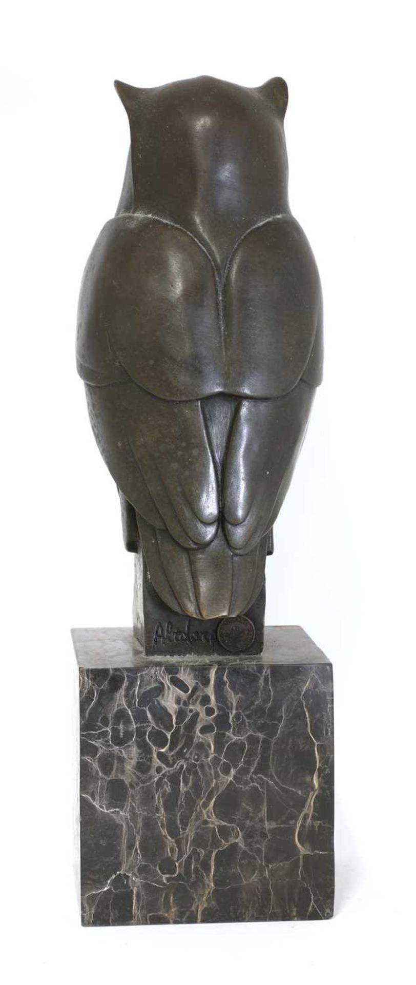 An Art Deco-style bronze owl, - Bild 4 aus 9