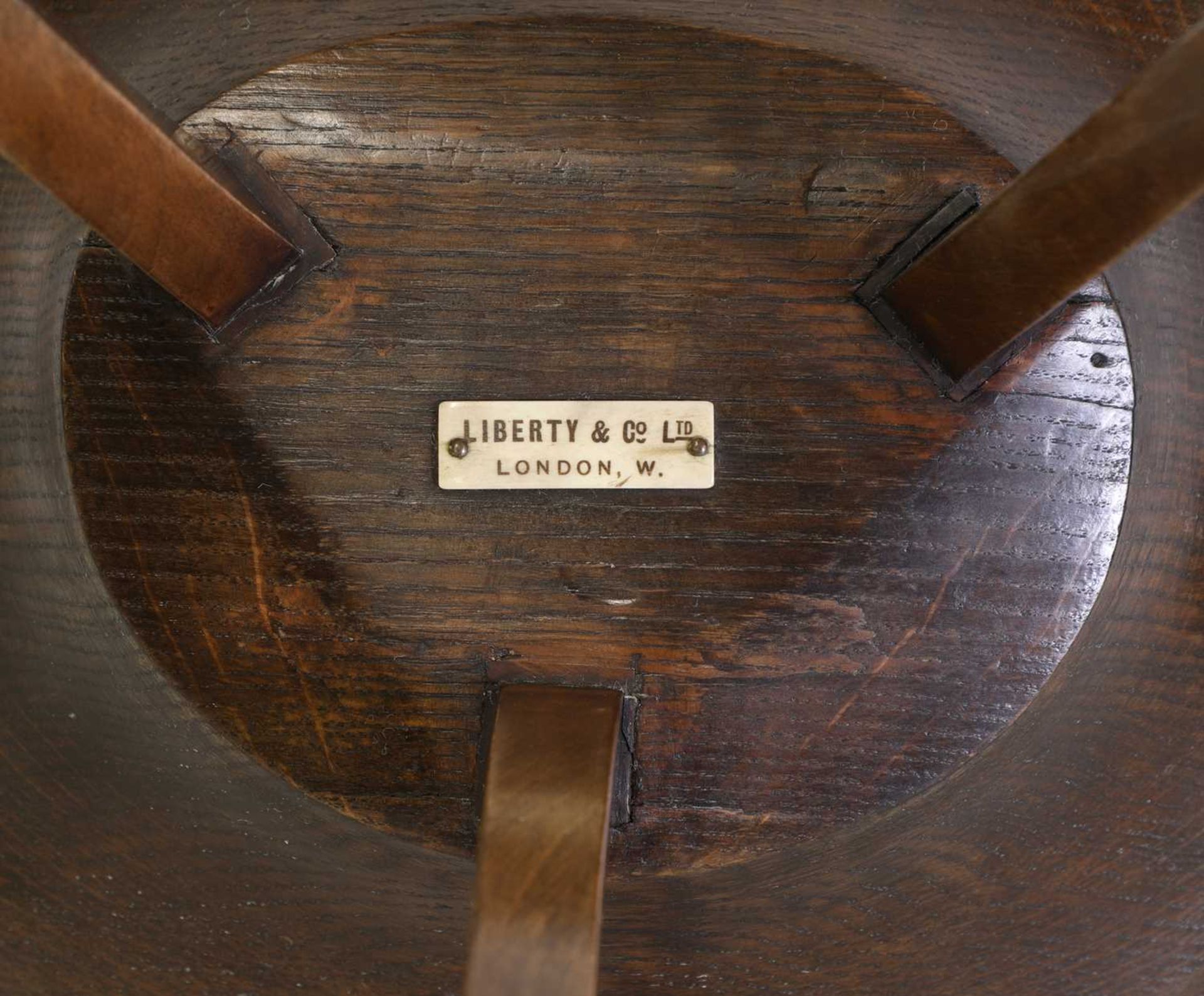 A Liberty & Co. 'Thebes II' oak stool, - Bild 4 aus 12