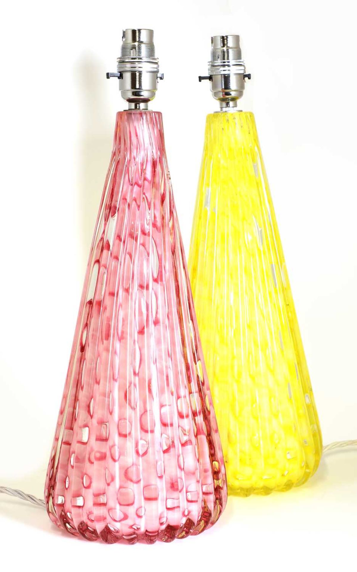 A pair of Italian Murano Sommerso glass table lamps, - Image 2 of 3