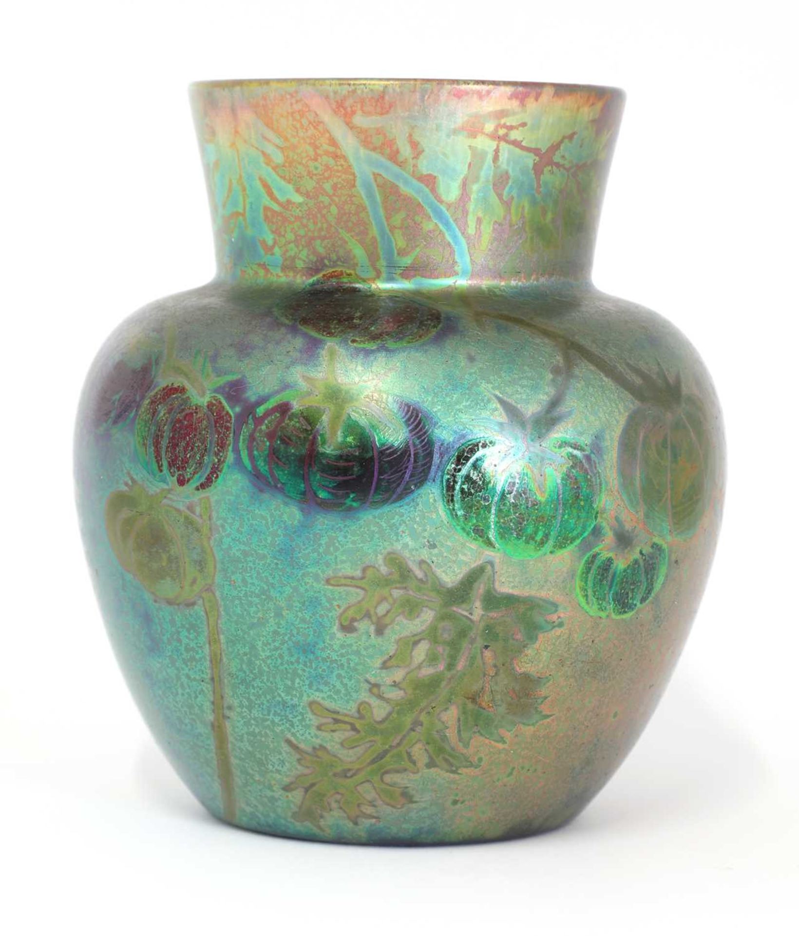 A Clément Massier 'Golfe Juan' iridescent lustre vase,