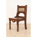 An oak hall chair,