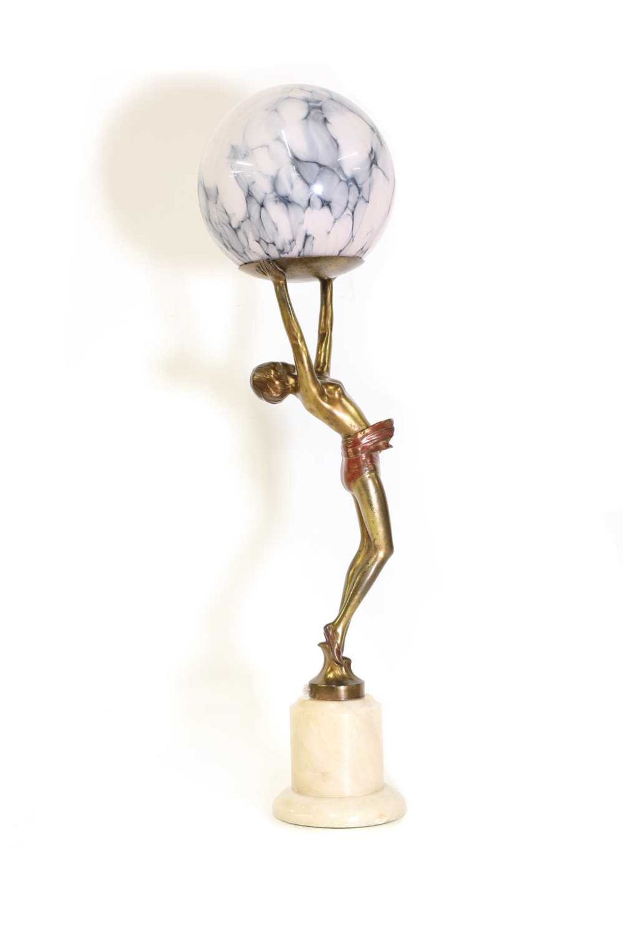 An Art Deco figural cold-painted table lamp, - Image 2 of 4
