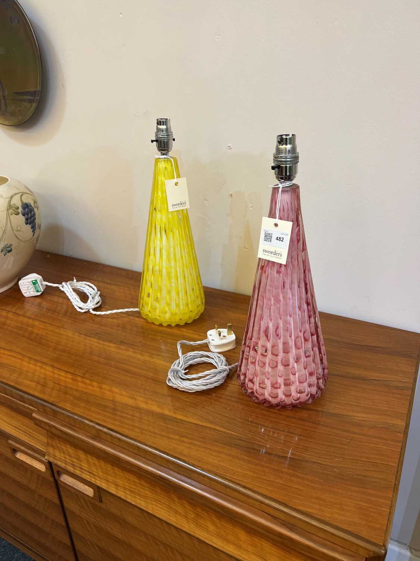 A pair of Italian Murano Sommerso glass table lamps, - Image 3 of 3