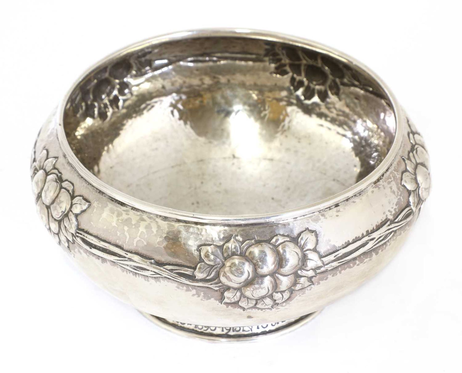 An Arts and Crafts silver presentation bowl, - Image 3 of 5