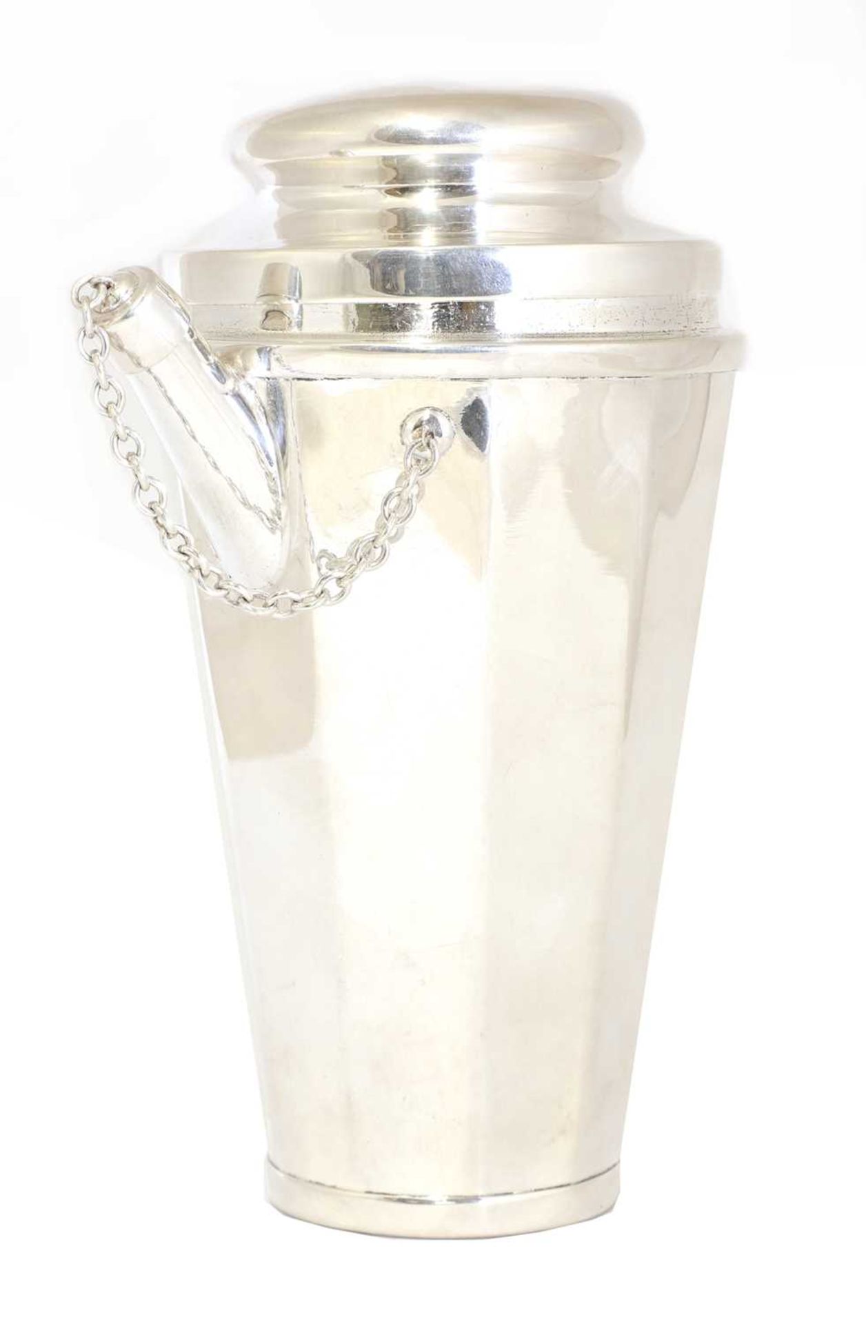 A Joseph Heinrichs silver-plated cocktail shaker,