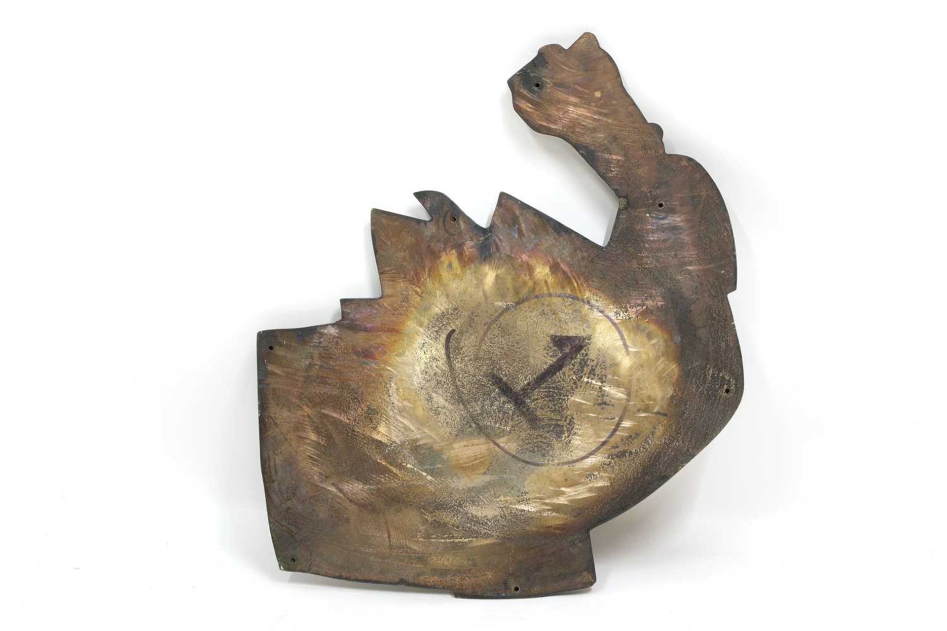 A patinated bronze wall sculpture, - Bild 2 aus 2