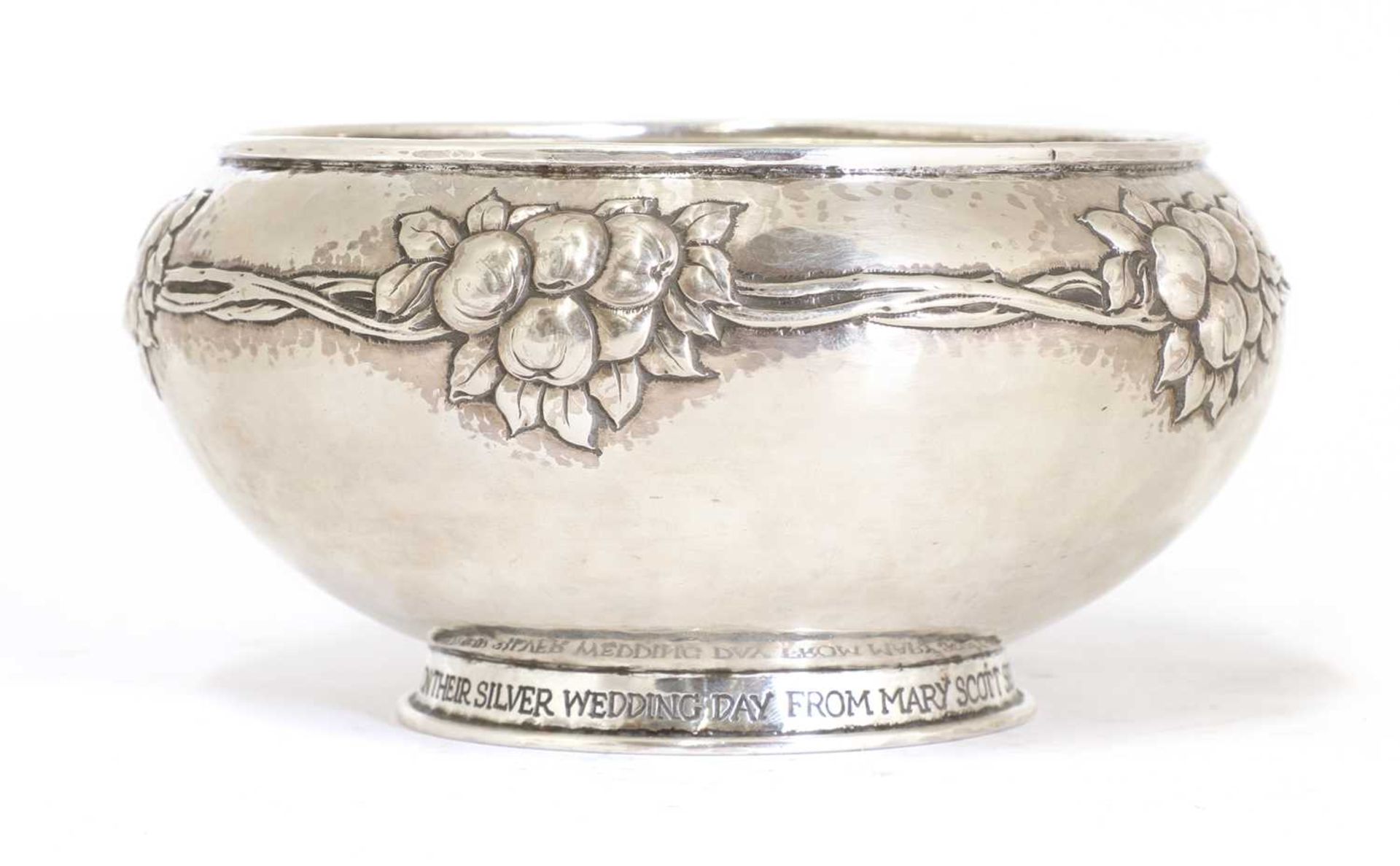 An Arts and Crafts silver presentation bowl,